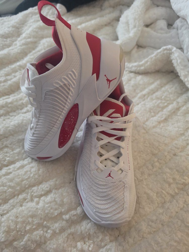 Nike Air Jordan 36 Low DQ7689-116 White Red Sneakers Men's US 7.5 Basketball Shoes