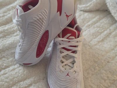 Nike Air Jordan 36 Low DQ7689-116 White Red Sneakers Men's US 7.5 Basketball Shoes