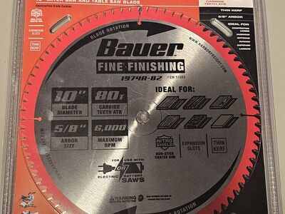 10" Bauer Fine Finishing Saw Blade
