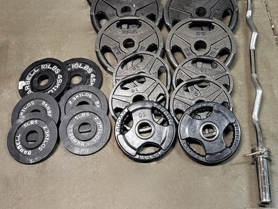 310 pounds of Olympic weights