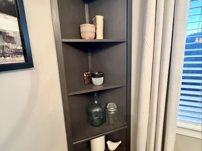 Pair (2) Solid Wood Corner Book SHelves -dark Gray