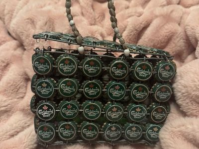Handmade Green African Beer Lid Purse