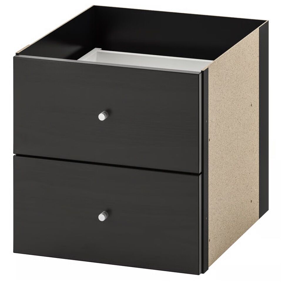 Ikea cube storage Insert with 2 drawers, black