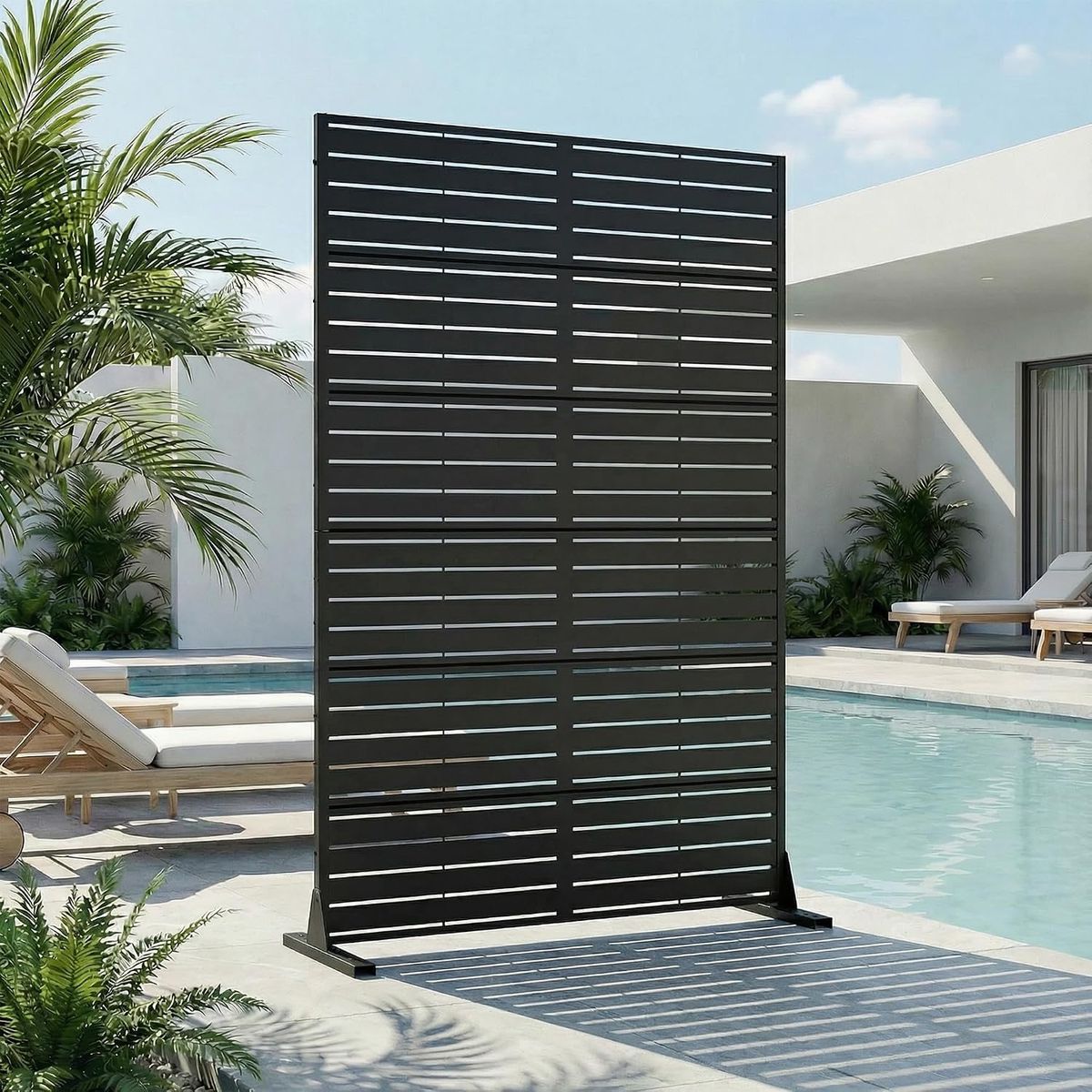 New Black Metal Outdoor Privacy Screen