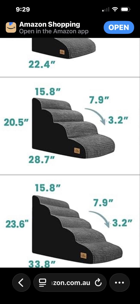 Blunique 4-Step Pet Stairs Dog/Cat Ramp with Plush Cover - 20.5" Tall