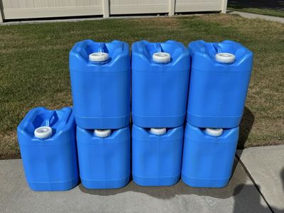 Nampac Packaging 5 Gallon Blue Plastic Jugs Containers Lot of 7