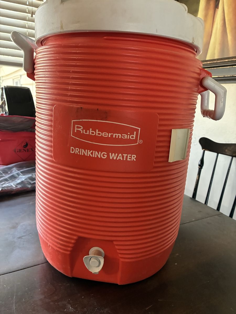 5 gallon Rubbermaid Orange Drinking Water Cooler Jug Dispenser, Large Capacity,