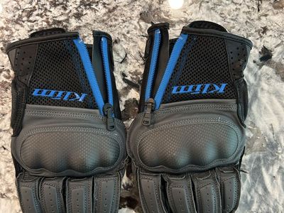 Klim Motorcycle Riding Gloves - Black, Gray, and Blue