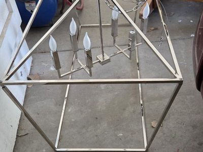 Geometric 6-Light Chandelier - Brushed Nickel/Chrome Finish