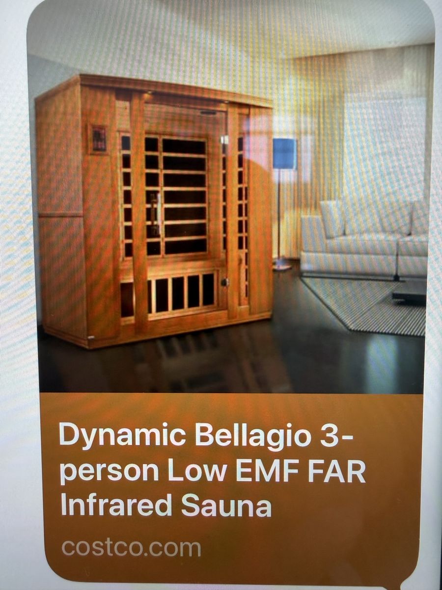 Dynamic Bellagio 3-Person Low EMF FAR Infrared Sauna with Bluetooth Speakers, 220V, Excellent Condition