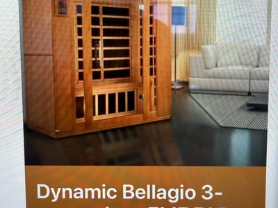 Dynamic Bellagio 3-Person Low EMF FAR Infrared Sauna with Bluetooth Speakers, 220V, Excellent Condition