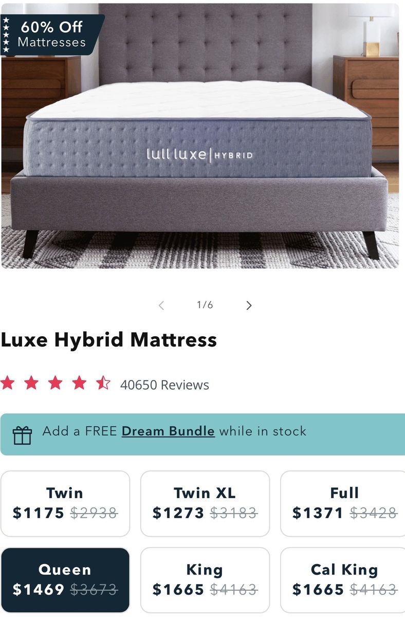 Queen luxe hybrid mattress