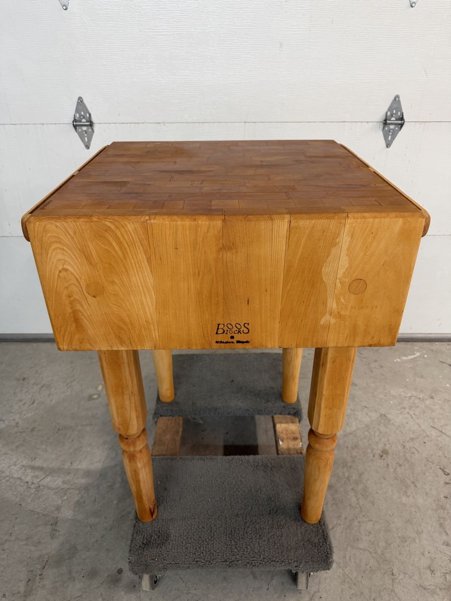 Vintage Boos Blocks Butcher Block: 24"x24"x34" w/ 10" Thick Top, Dated July 1975