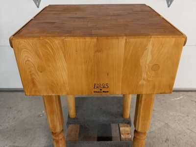 Vintage Boos Blocks Butcher Block: 24"x24"x34" w/ 10" Thick Top, Dated July 1975