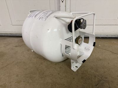 Flame King 20-LB Horizontal Propane Tank Cylinder for Fire Pits, Patio Heaters, Barbeques, RVs, Trailers, and Truck Campers