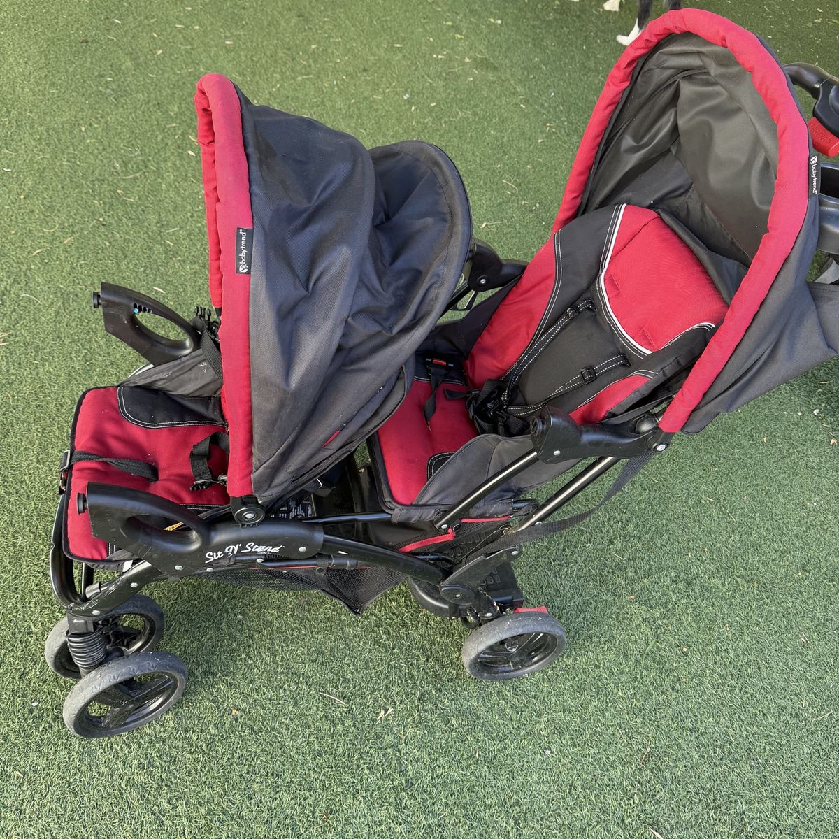 Sit n stand double stroller