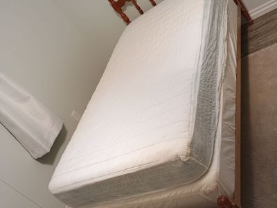 twin bed, 2 matresses, 1 box, 3 frames