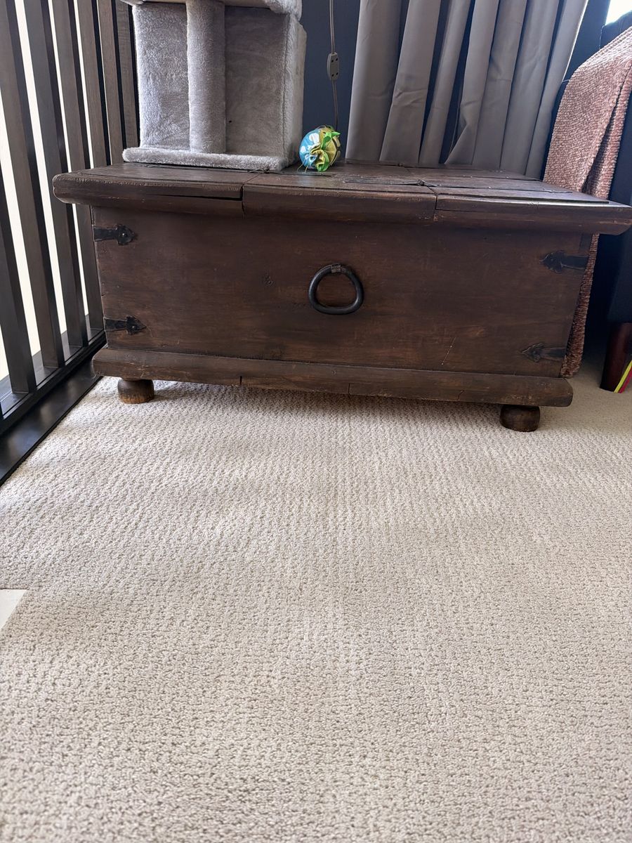 Vintage Dark Wood Storage Chest / Trunk with Iron Hardware - 37" x 17"