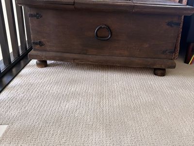 Vintage Dark Wood Storage Chest / Trunk with Iron Hardware - 37" x 17"