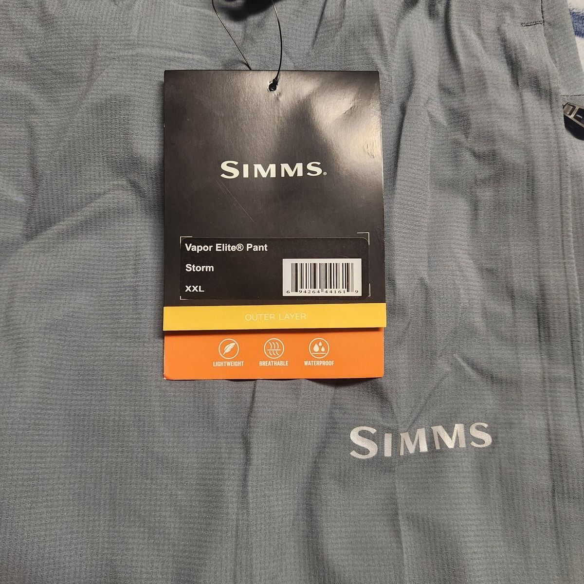 SIMMS Vapor Elite Rain Pants - Men's XXL Storm Grey Lightweight Breathable Waterproof Nylon. $349.00 New,  $275.00 on Ebay.