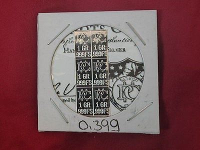 .999 Fine Silver Micro Bars Lot of 6 (1 Grain Each)