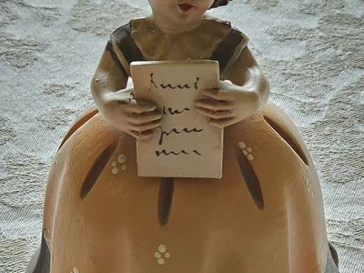 Vintage ANRI Wood Carved Music Box Girl Reading Letter Doctor Zhivago Lara's Theme Reuge Movement