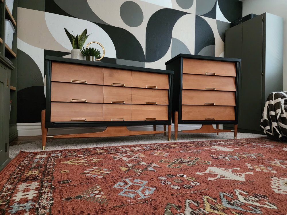 Stunning Authentic Mid Century Modern Dresser Set 