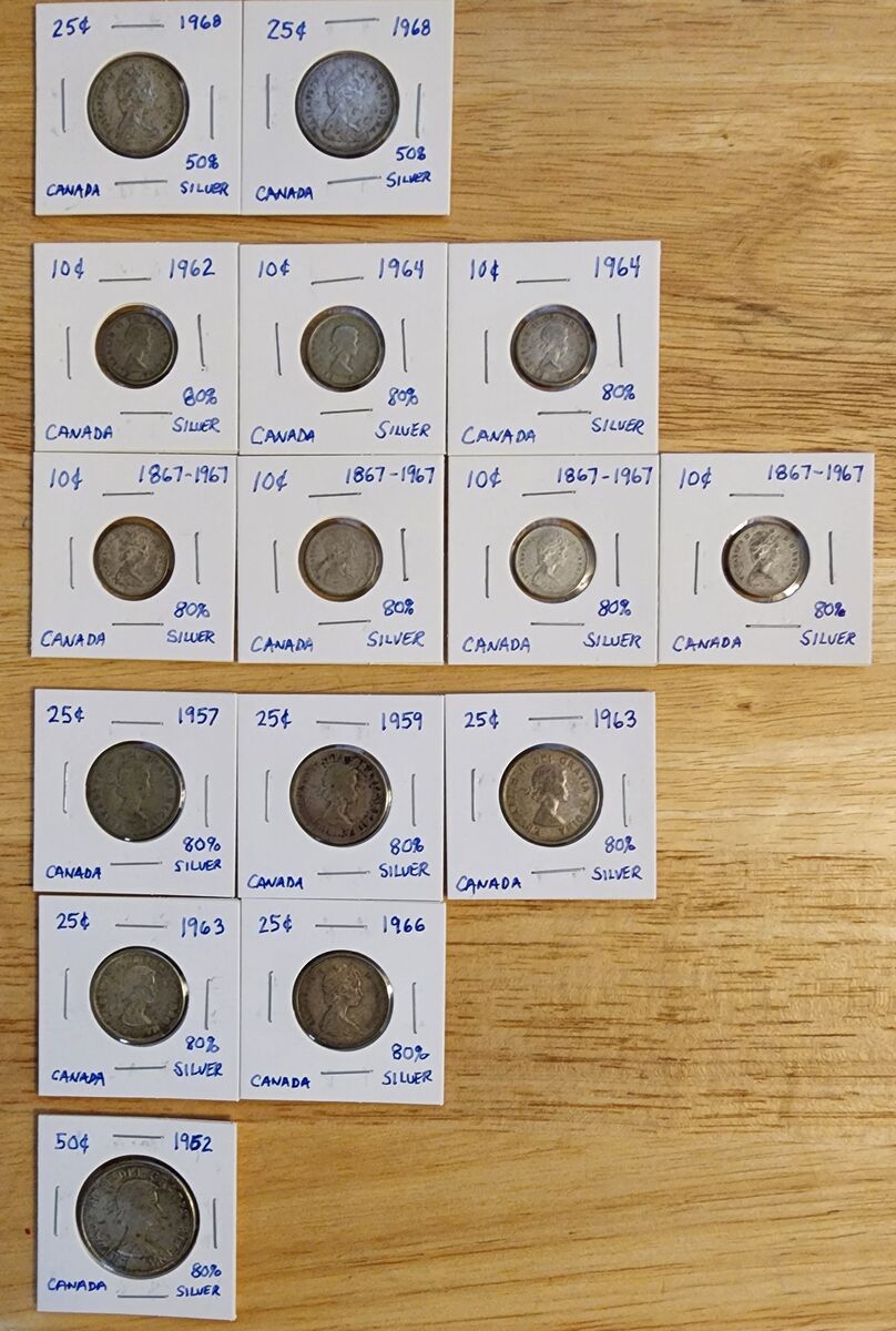 Canadian 50% and 80% Silver Coins