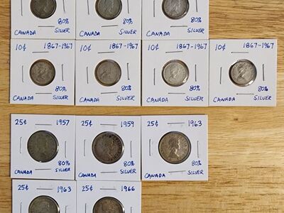 Canadian 50% and 80% Silver Coins