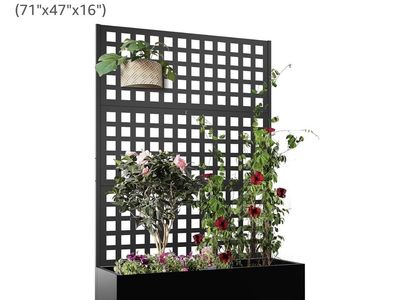 METAL PLANTER BOX WITH TRELLIS