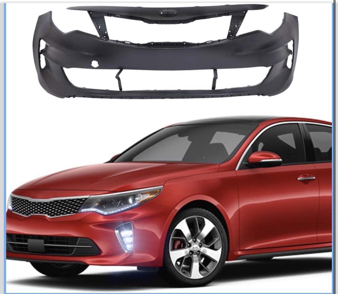 New 2016-2018 Kia Optima Front Bumper Cover - Primed, Ready for Paint
