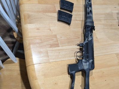 Custom Painted Black & Gray Airsoft Rifle with 2 Magazines