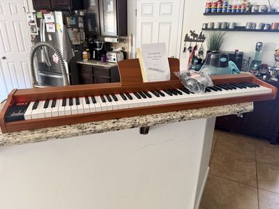 Longeye 88 Keys Digital Piano with Wood Finish, Manual, and Power Supply (mold 2)