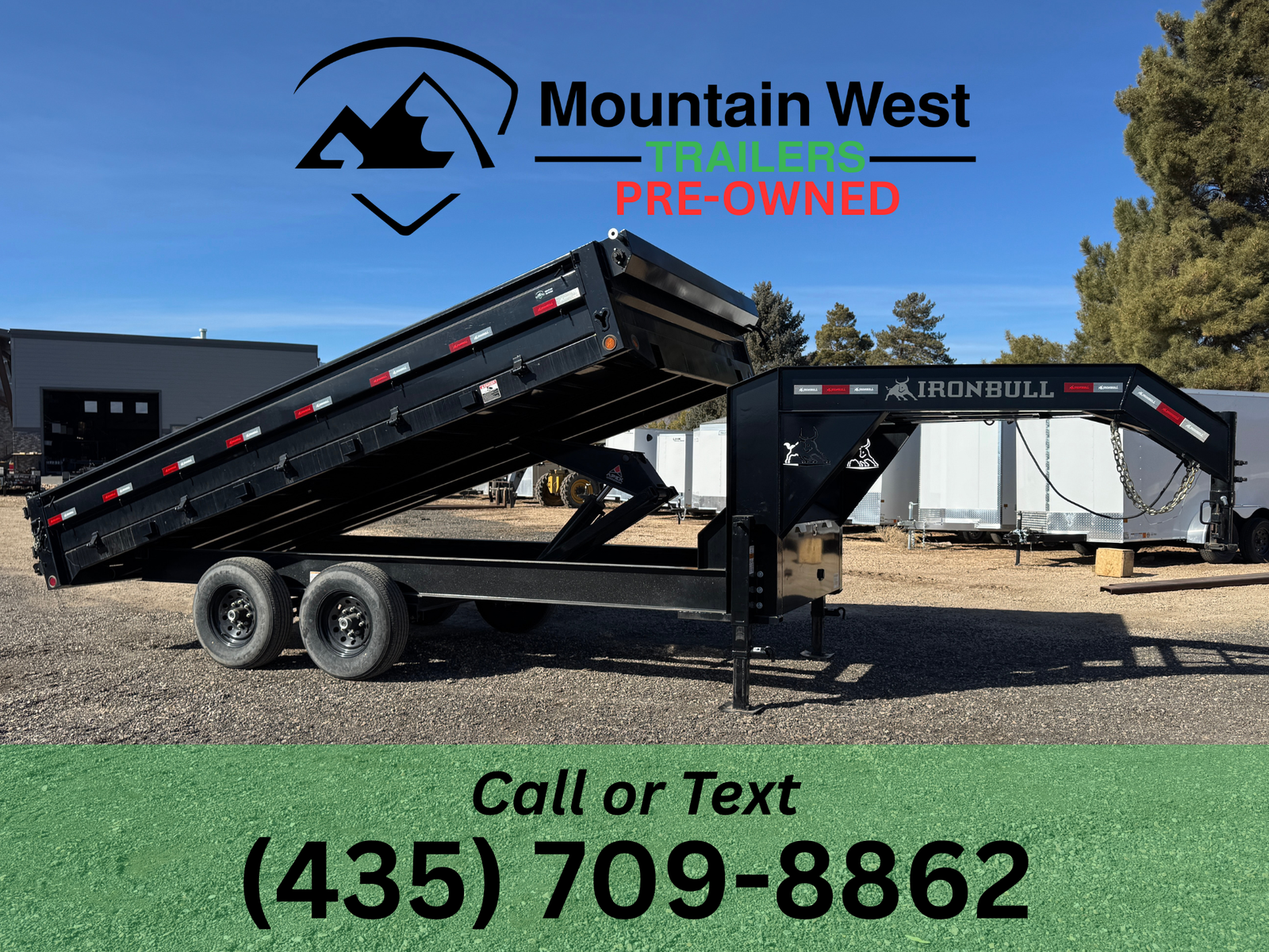 2023 USED IRONBULL 8X16-14K Gooseneck Deck Over Dump Trailer