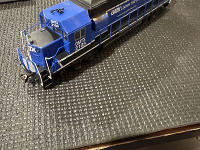 GATX gp/38 Locomotive Group GMTX 2103 Blue Model Train Diesel Locomotive - HO Scale, DC
