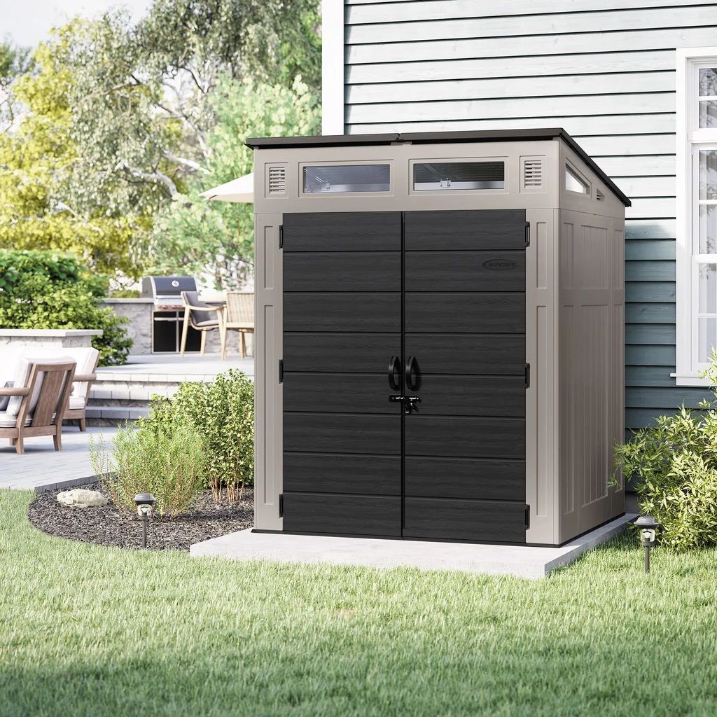 Suncast 6' x 5' Modern Shed , Light Gray BMS6585TP 1923183 #106560
