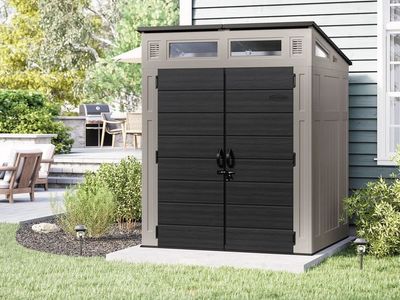 Suncast 6' x 5' Modern Shed , Light Gray BMS6585TP 1923183 #106560