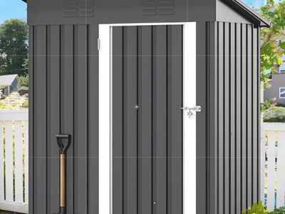DWVO 5x3ft Outdoor Storage Shed, Weatherproof Tool Shed w/Locking Entry & Ventilation for Grass Cutter, Bike, Equipment, Courtya