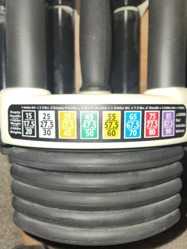 PowerBlock Adjustable Dumbbells - Pair (5 to 70 lbs per hand) w/ Chrome Adders