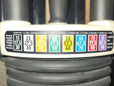 PowerBlock Adjustable Dumbbells - Pair (5 to 70 lbs per hand) w/ Chrome Adders