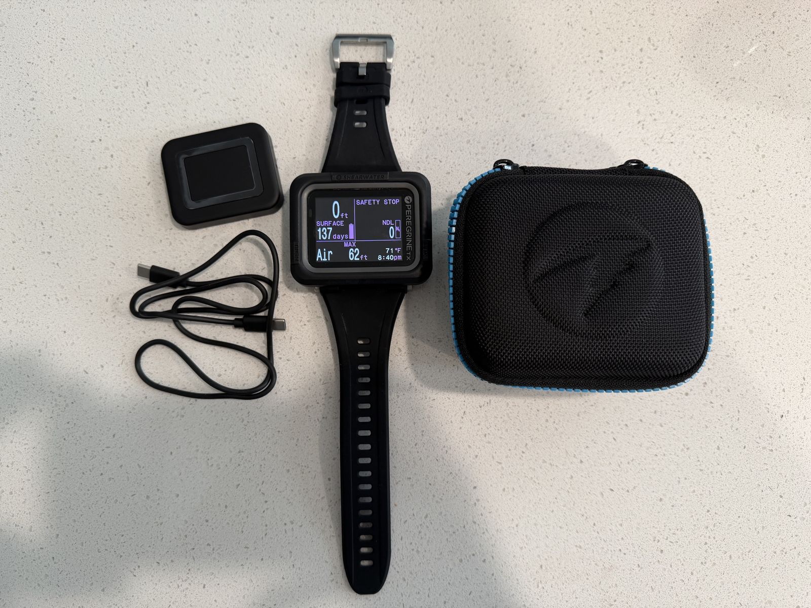 Shearwater Peregrine TX Dive Computer with Charger and Case