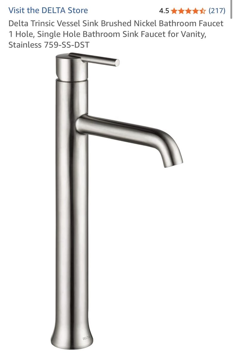 Delta Trinsic Vessel Sink Bathroom Faucet - Stainless Steel (759-SS-DST)