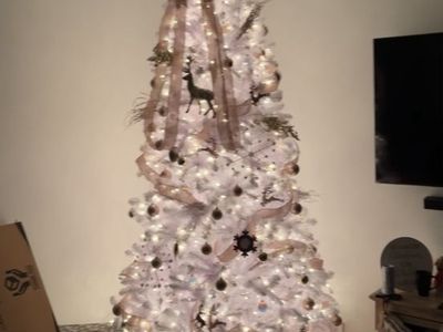 9ft Pre-Lit White Artificial Christmas Tree