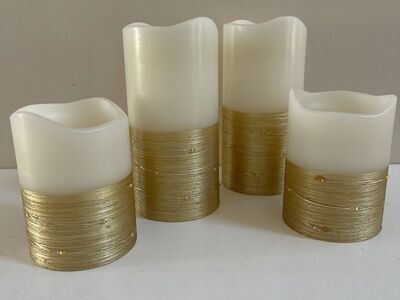 New! Set Of 4 Flickering LED Candles - 2 Sets Avl