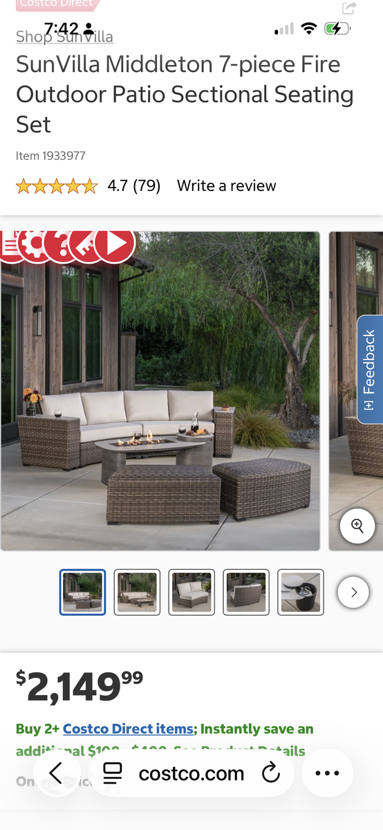 Patio set with firepit