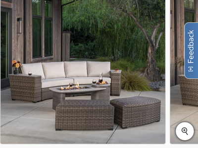 Patio set with firepit