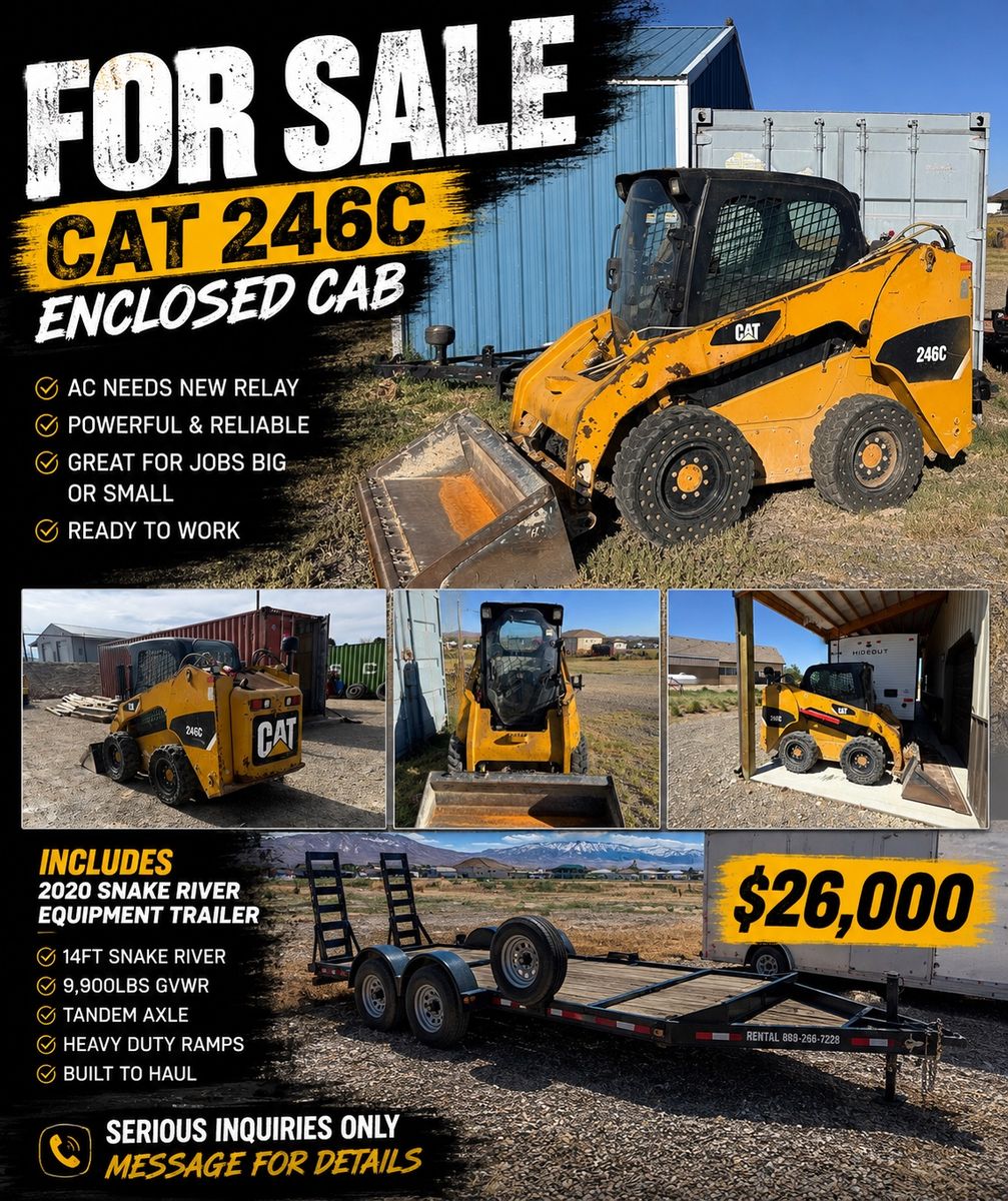 2010 Cat 246C trailer combo 