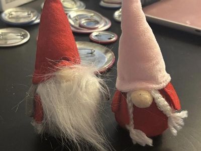 Fabric Gnomes - Red Hat & Pink Hat Plush Decor, Set of 2