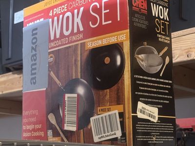 Joyce Chen Classic 4-Piece Carbon Steel Wok Set - 14-inch Uncoated Flat-Bottom Wok