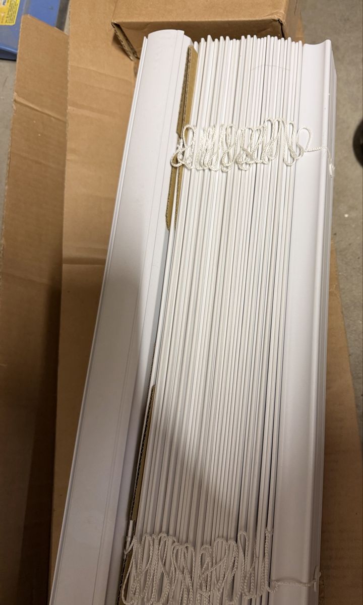 34x72 white faux wood blinds (white) - never used